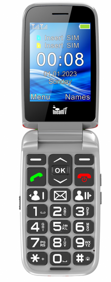 MEANIT SENIOR FLIP MAX MOBILNI TELEFON-CRVENI